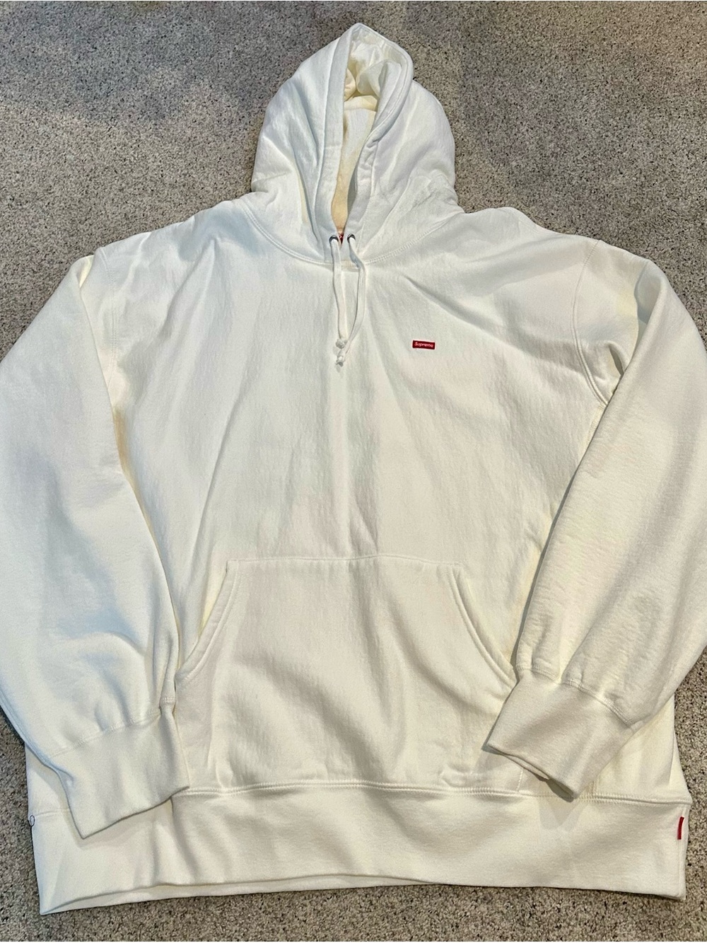 Supreme White Hoodie with Small Red Box Logo- Like New